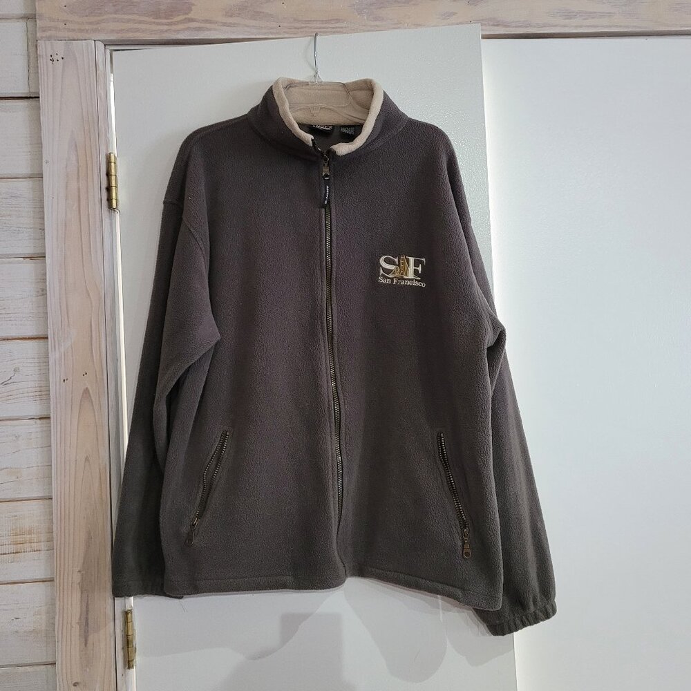 Olive Green and tan fleece full zip with San Francisco  size XXL- Andy Brand
